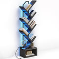 Black 6-Tier Tree Bookshelf with LED Lights H776