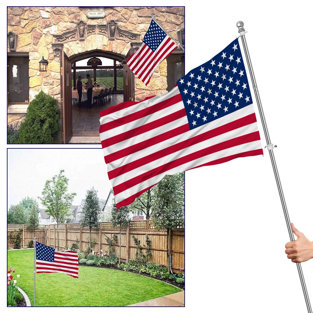 6 FT Stainless Steel Tangle Free Flag Pole Kit S13208