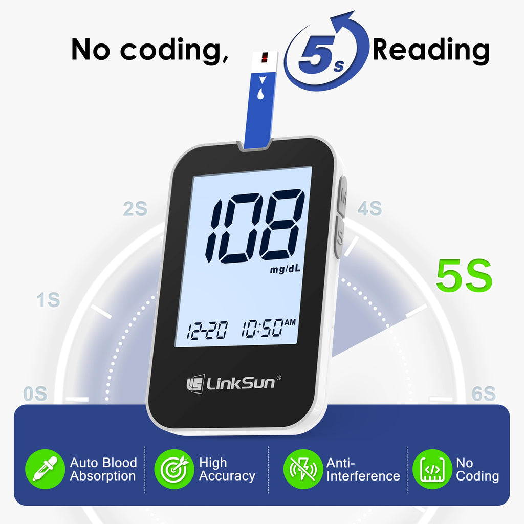 Blood Sugar Testing Kit, 100 Strips & Lancets P515