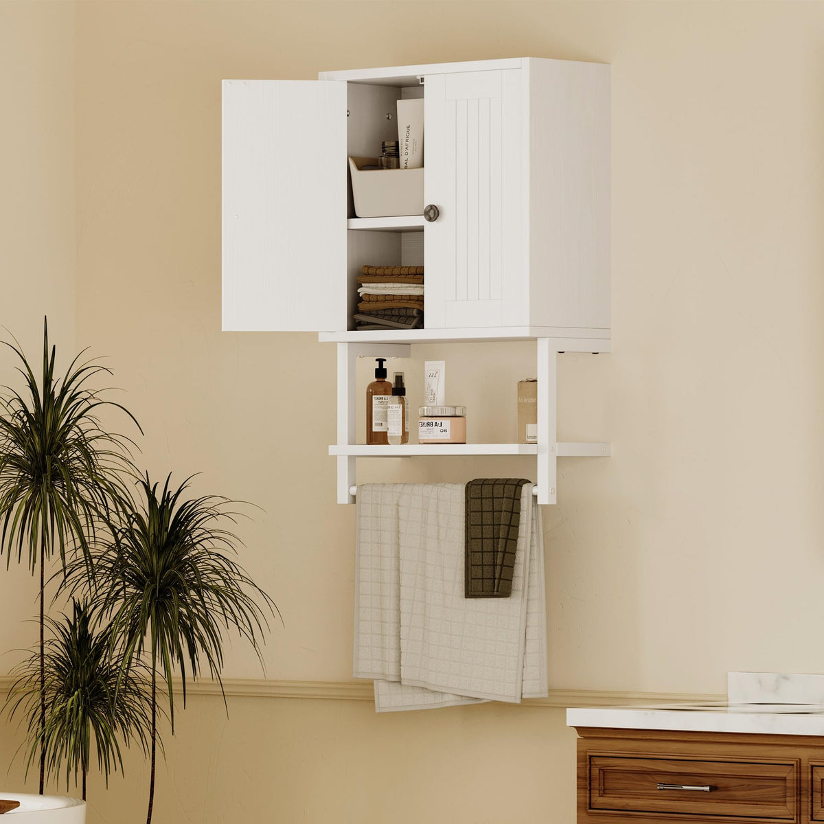Small Rustic Medicine Cabinet with Two Barn Doors B8386