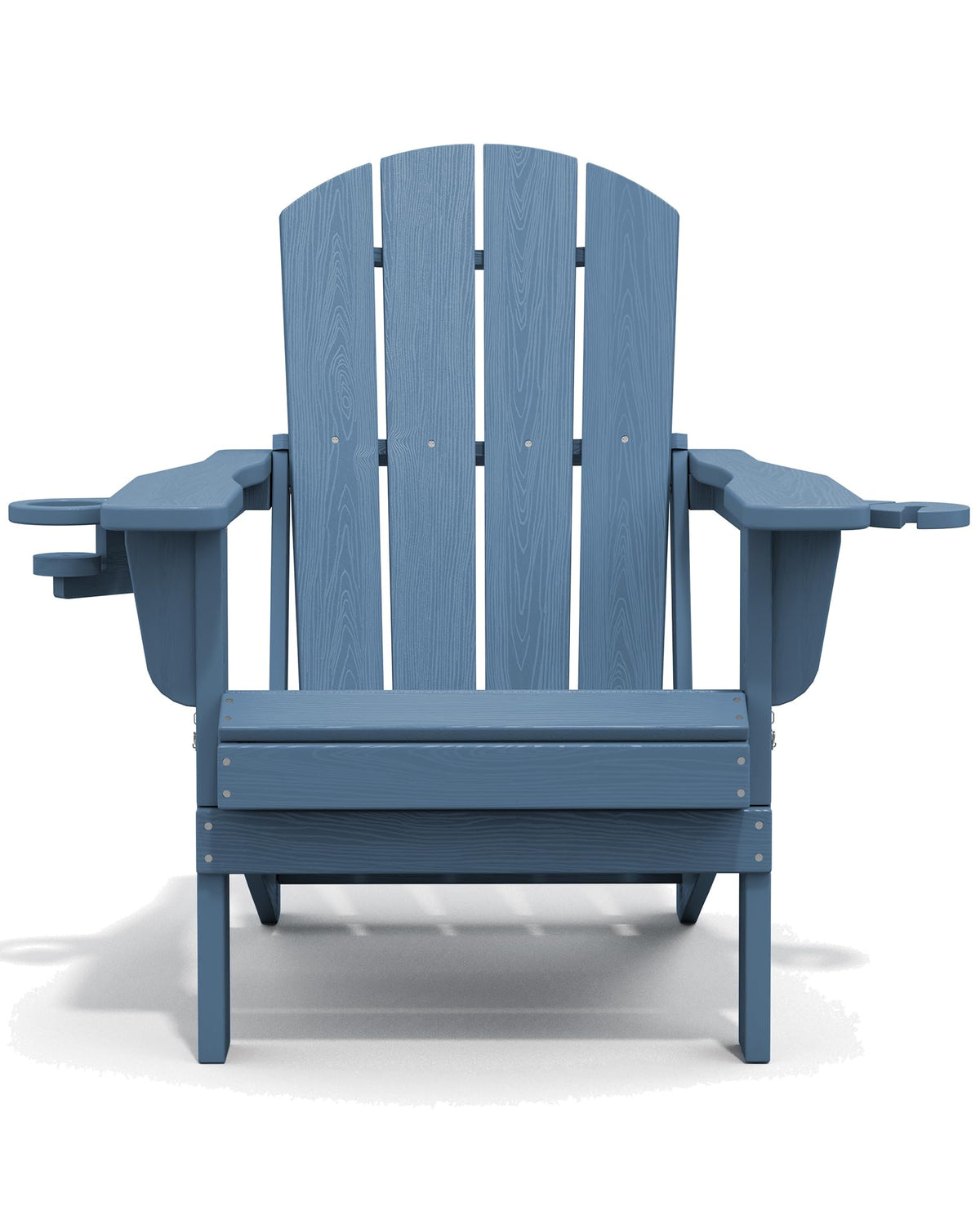 Blue Foldable Adirondack Chair Set of 2 with Cup Holders Q700