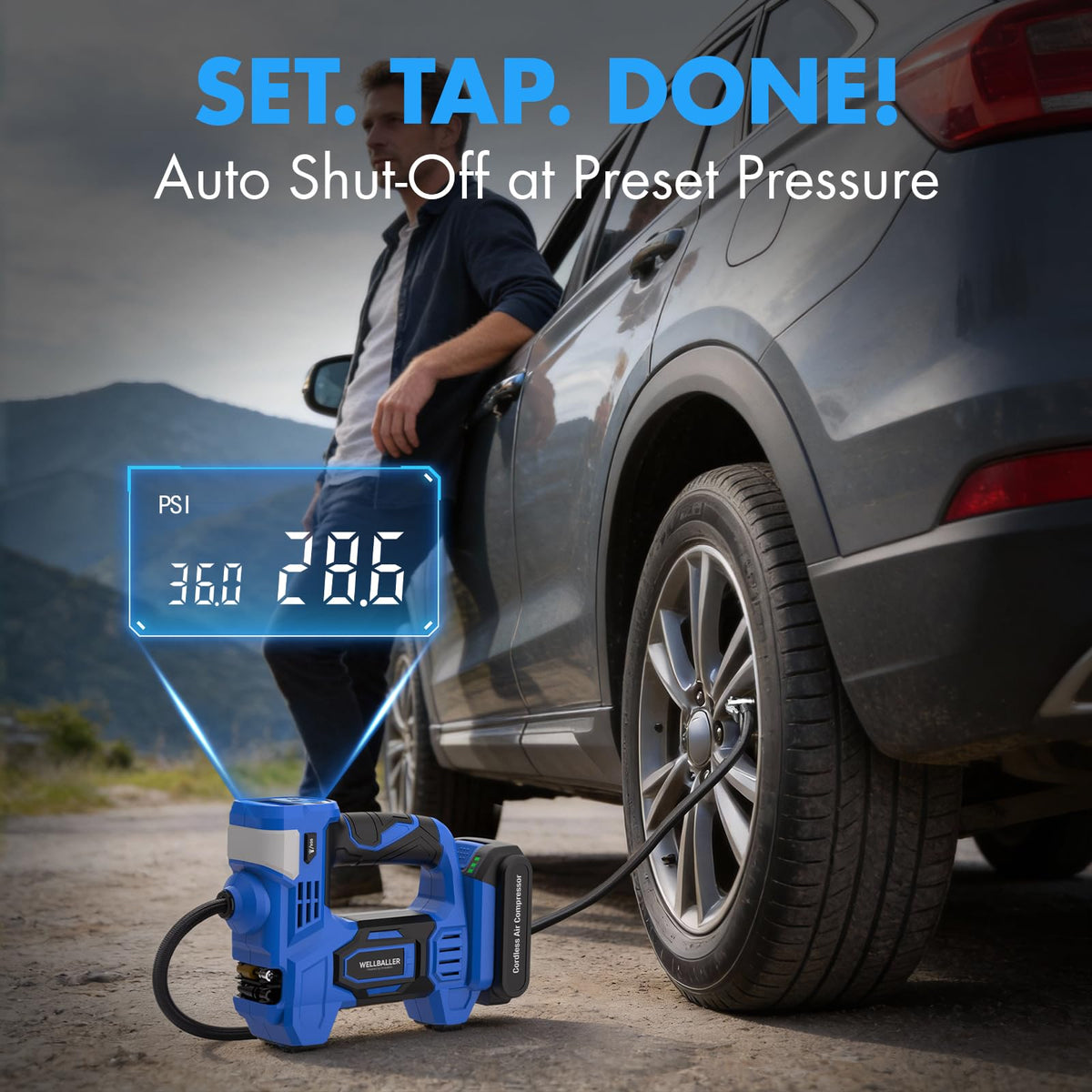 20V Cordless Portable Air Compressor 150PSI I725