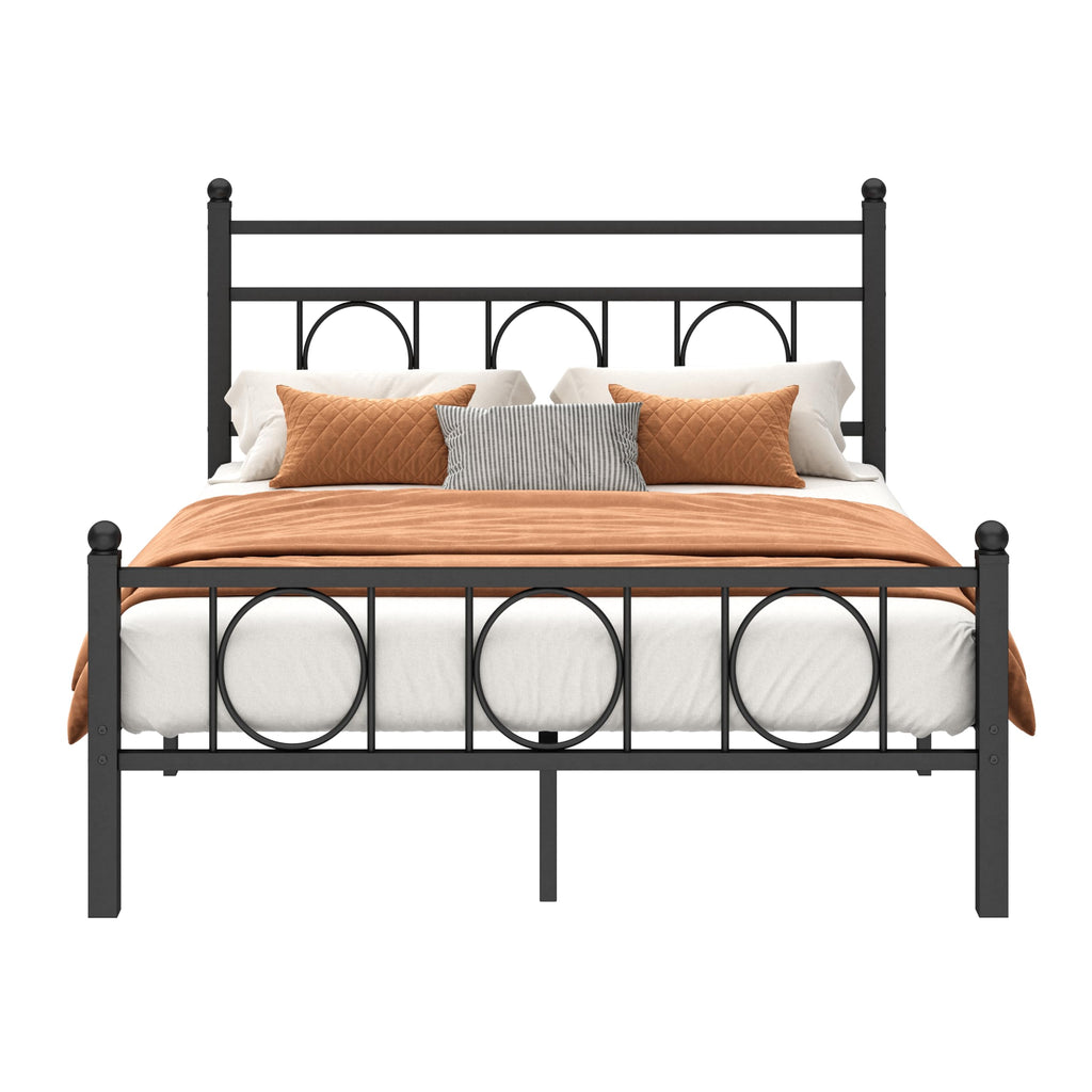 Black Full Bed Frame with Headboard J68503