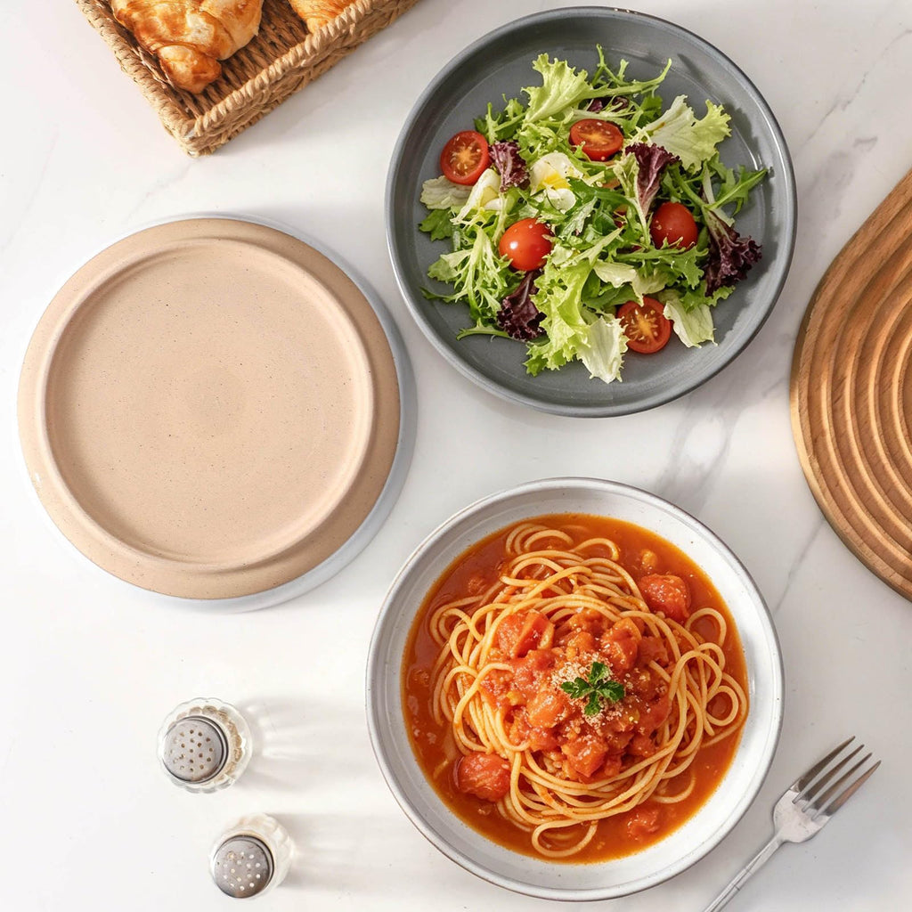 White Ceramic Pasta Bowls Set of 4, 26 oz H4730