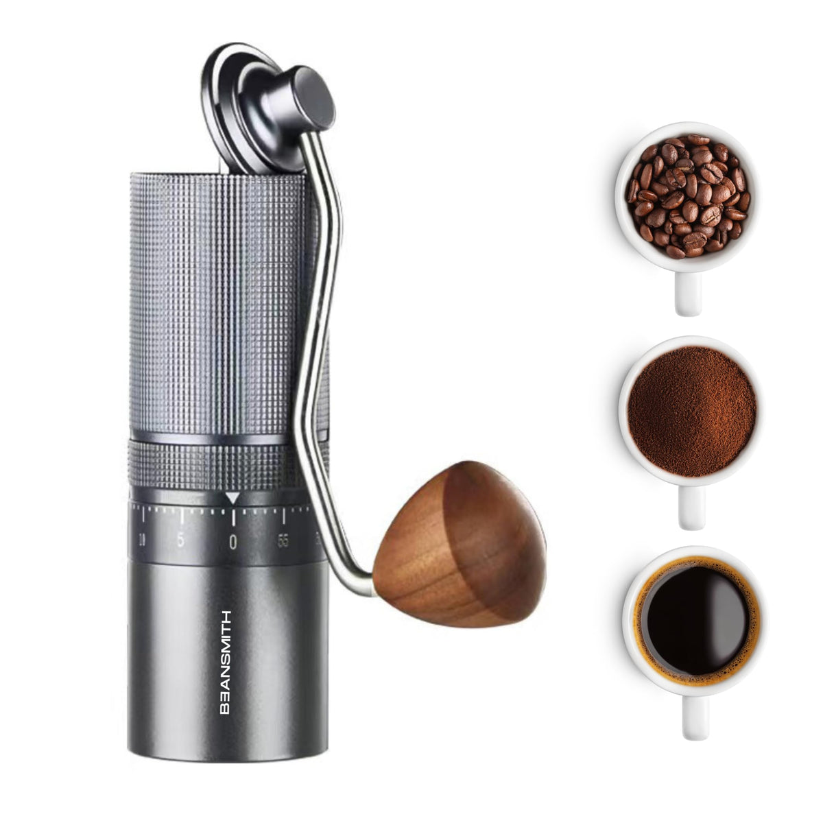 Manual Coffee Grinder 7 Star Stainless Steel Conical Burr 30g Capacity E100