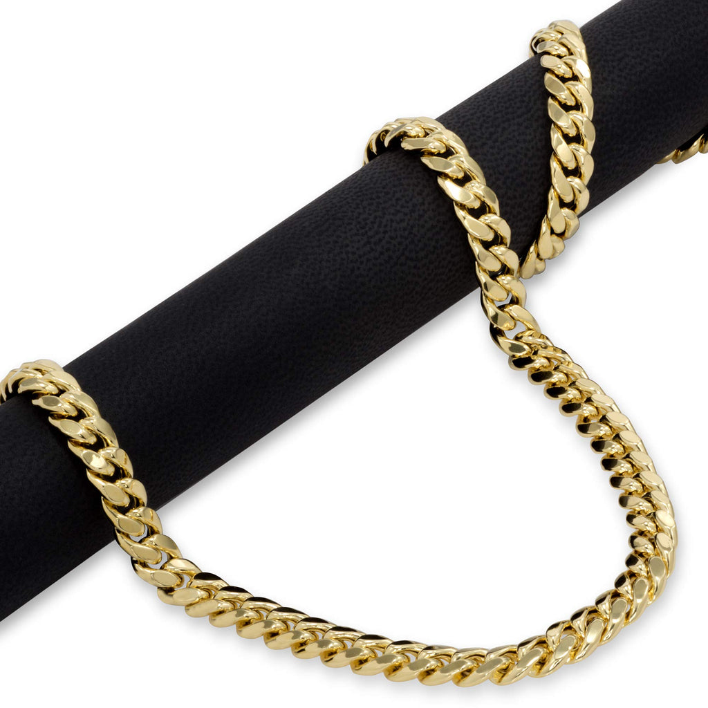 10k Yellow Gold Cuban Link Chain Necklace L724