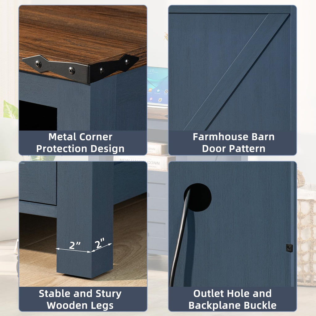 Set of 2 Nightstands with Charging Station and 2 Drawers C424