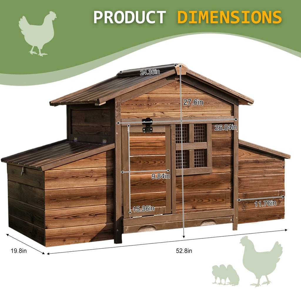 Wooden Chicken Coop Rabbit Hutch with Nesting Boxes L343107