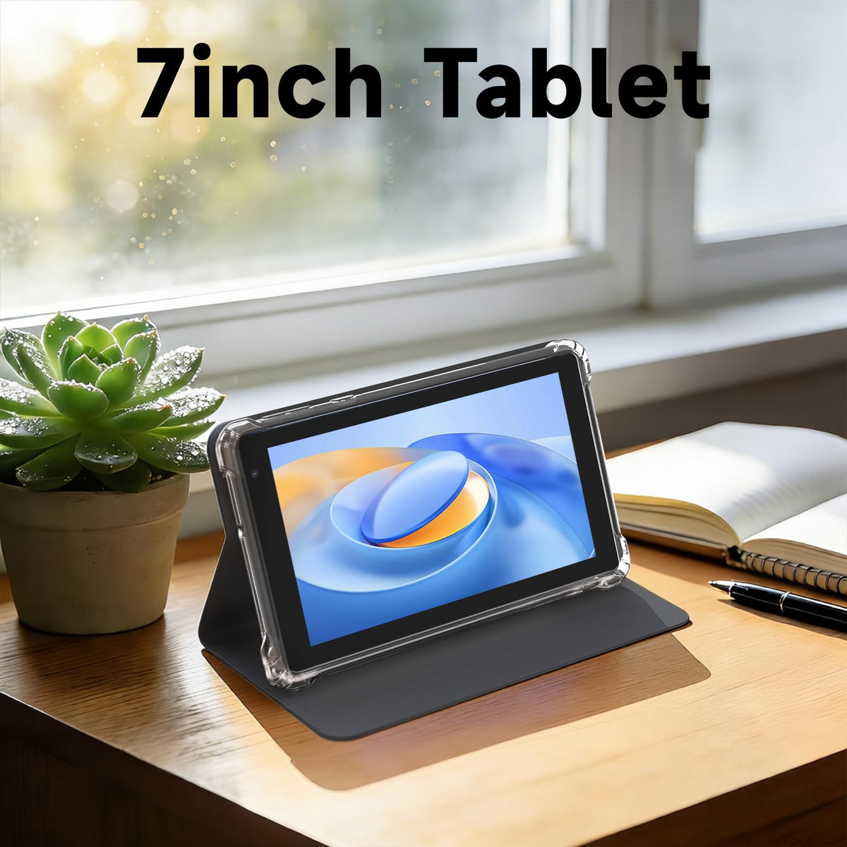7 inch Android 14 Tablet with Case, 8GB RAM 32GB ROM, Black N158954