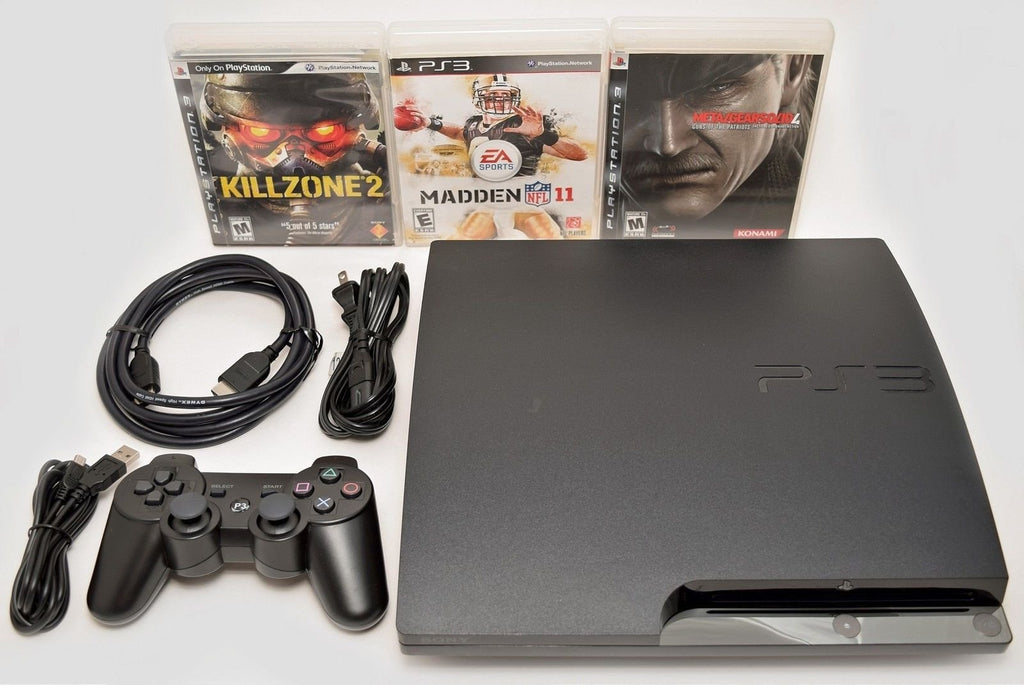 Playstation 3 Slim 320gb Game Console System Bundle with 3 Games W1512