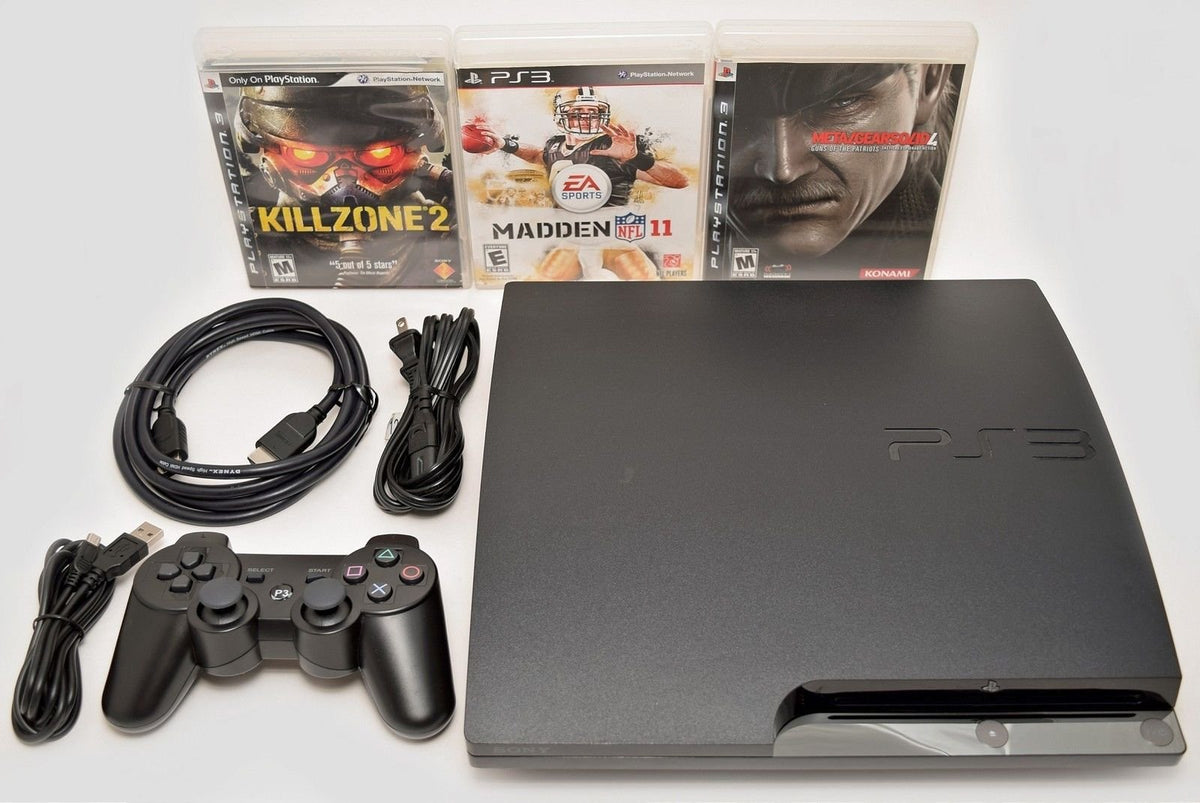 Playstation 3 Slim 320gb Game Console System Bundle with 3 Games W1512