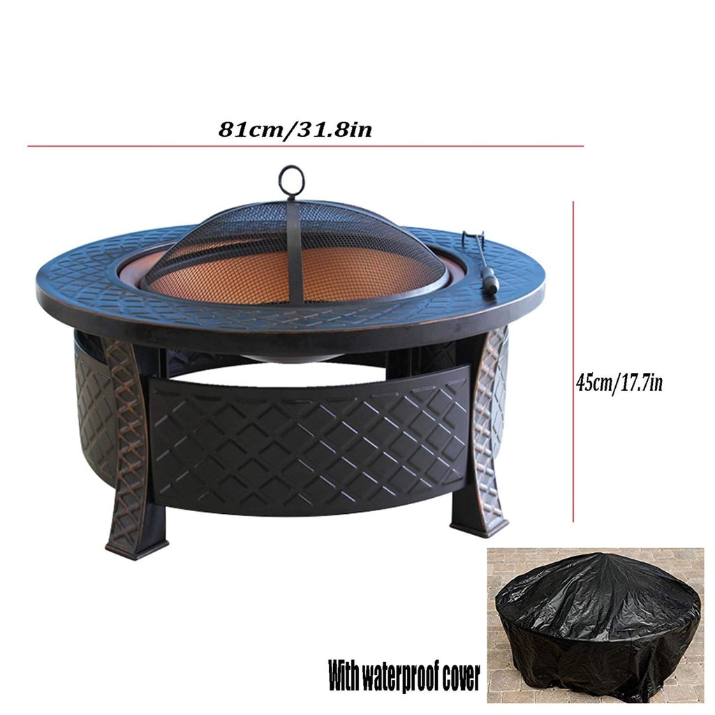 Wood-Burning Fire Pit Bowl with Spark Screen M256328