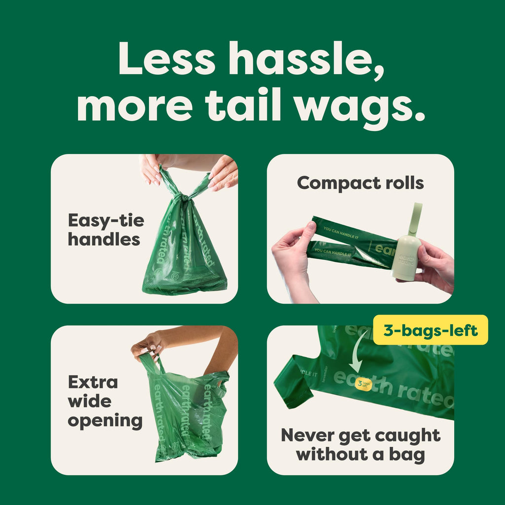 Dog Poop Bags 105 Easy Tie Handle Lavender B1825