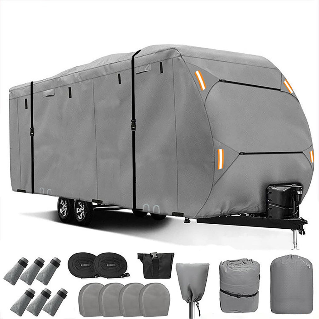 Waterproof 420D Travel Trailer Cover with Adjustable Straps R9988
