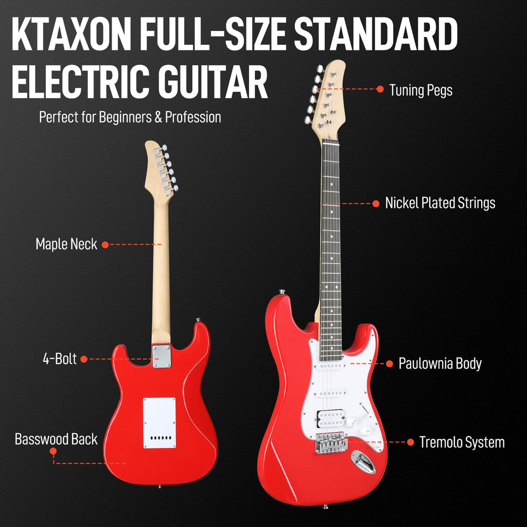 39 Inch Red Electric Guitar Kit with Amp O65348
