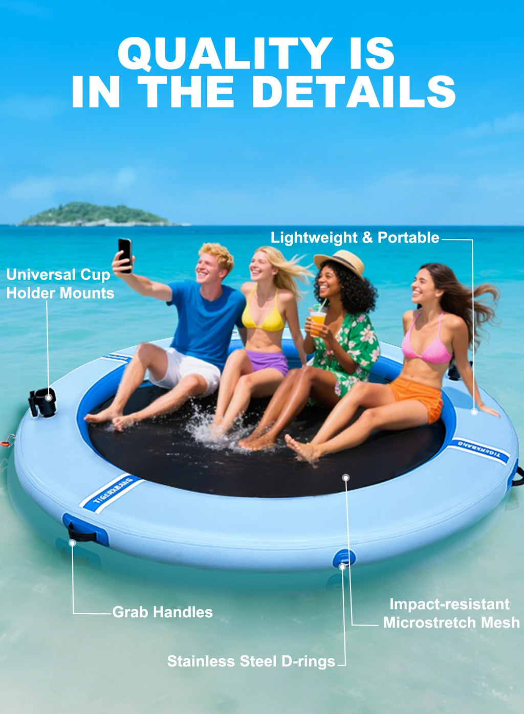 Inflatable Water Hammock with Cup Holder S99002