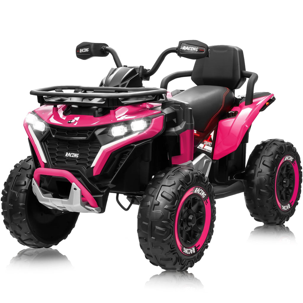24V Kids ATV Four Wheeler with EVA Tires, 2 Seater, 800W Motors, Remote Control, Pink B419679