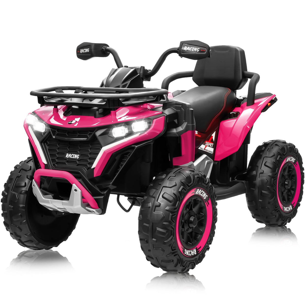 24V Kids ATV Four Wheeler with EVA Tires, 2 Seater, 800W Motors, Remote Control, Pink B419679