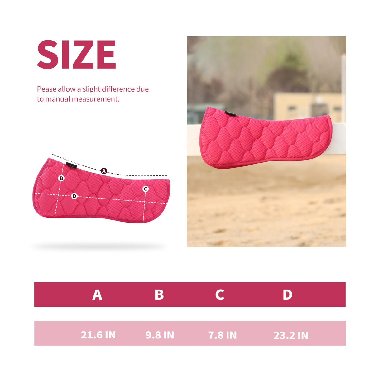 Mesh English Saddle Half Pad N107