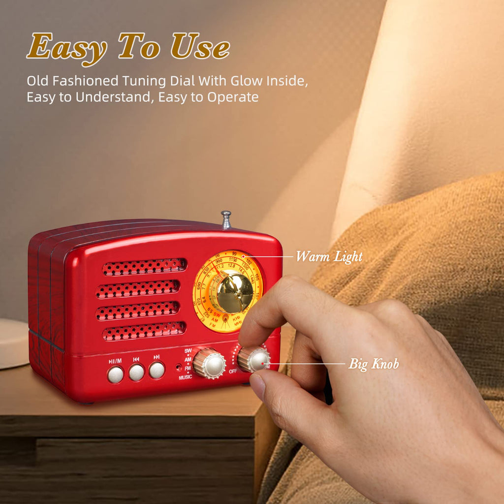 Retro Vintage AM FM Radio with Bluetooth Speaker S550610