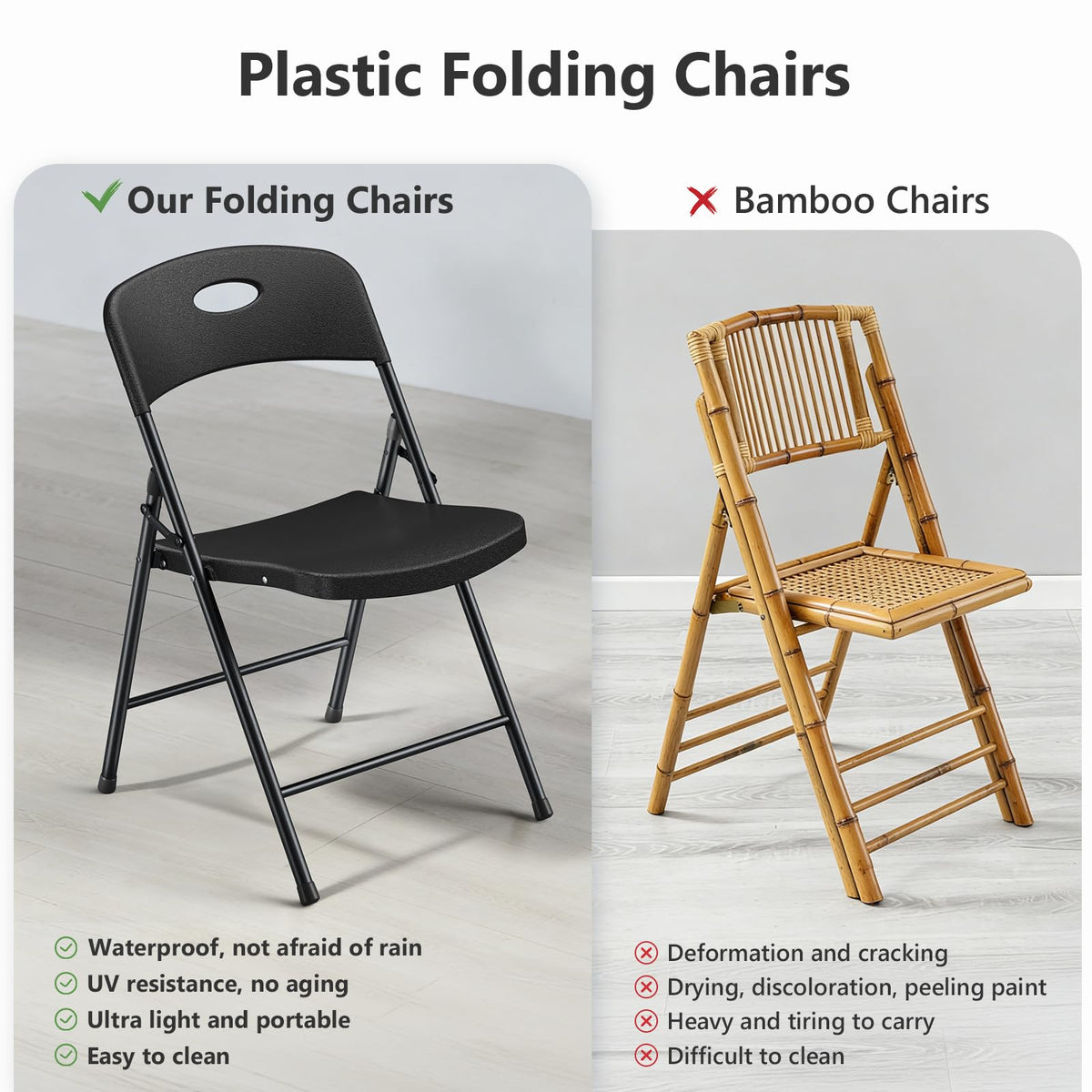 Black 6 Pack Plastic Metal Folding Chairs P338