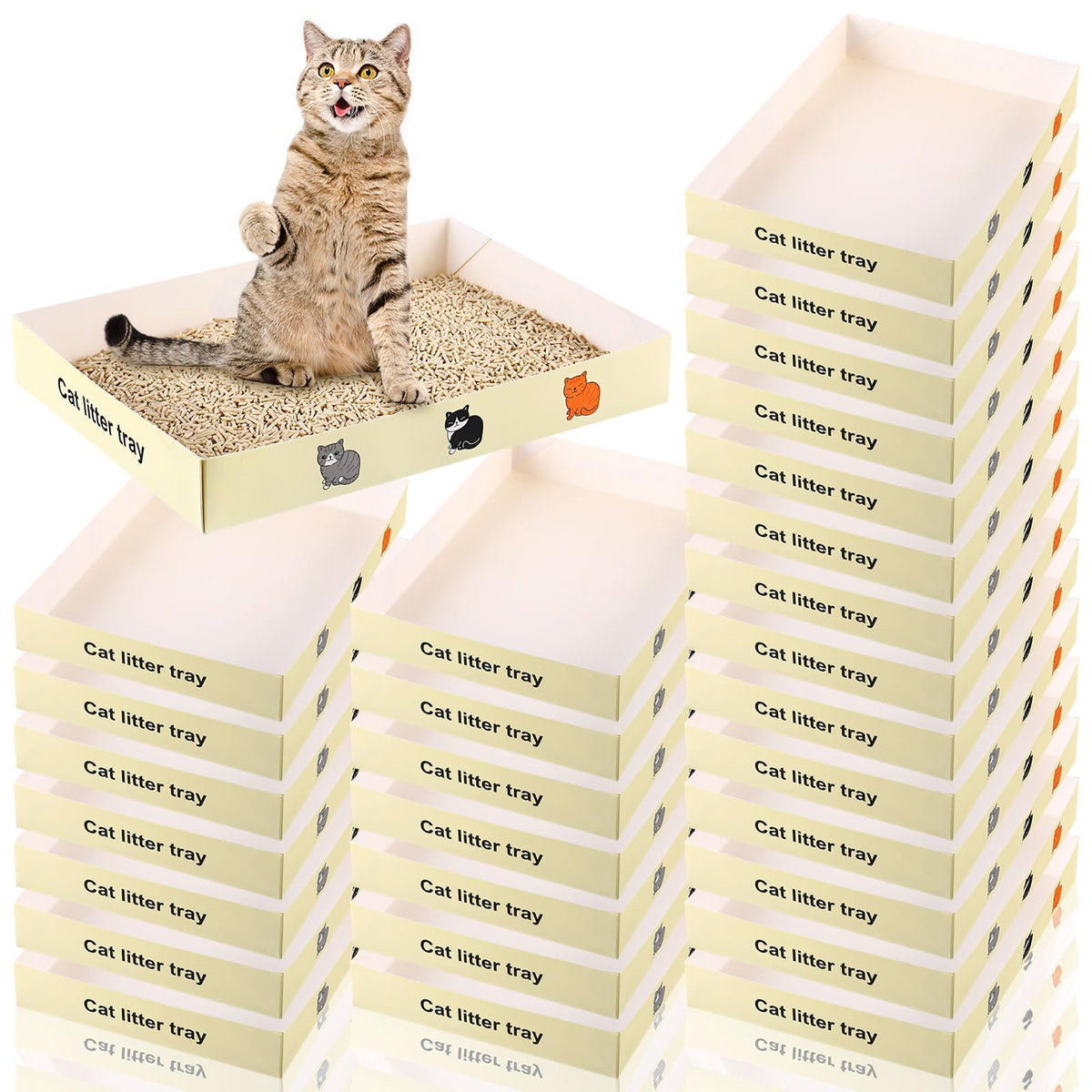30 Pack Foldable Disposable Cat Litter Box F638899