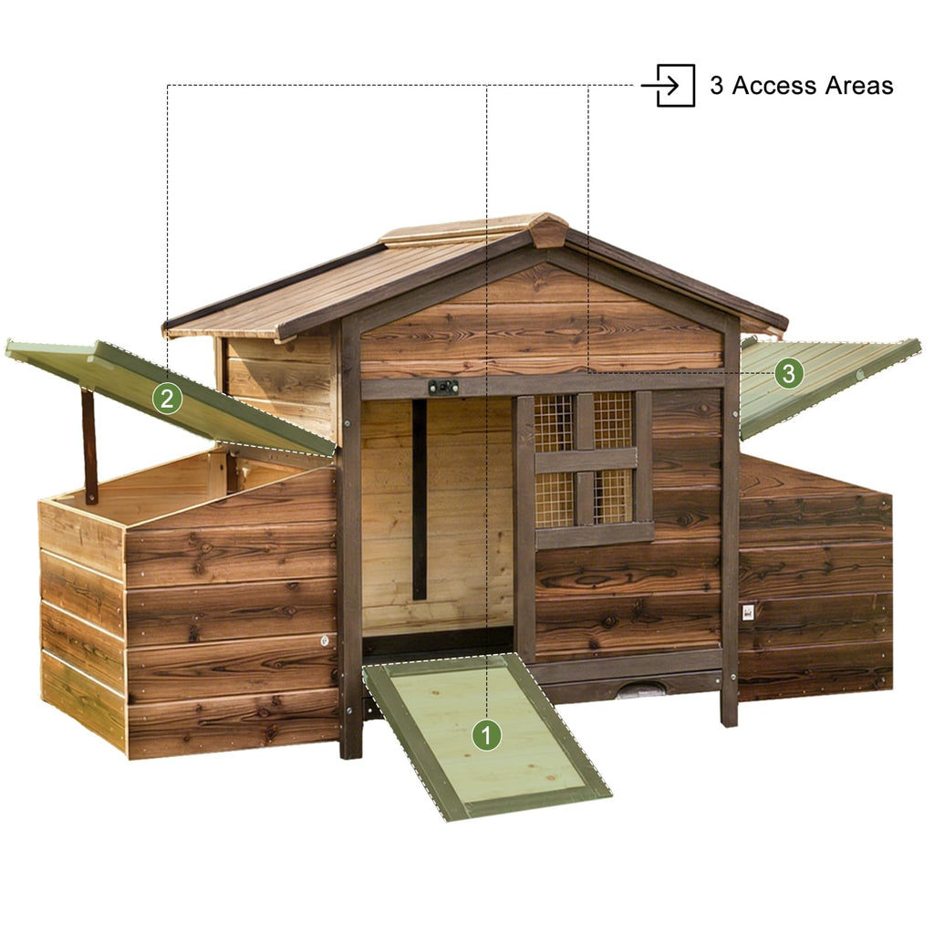 Wooden Chicken Coop Rabbit Hutch with Nesting Boxes L343107