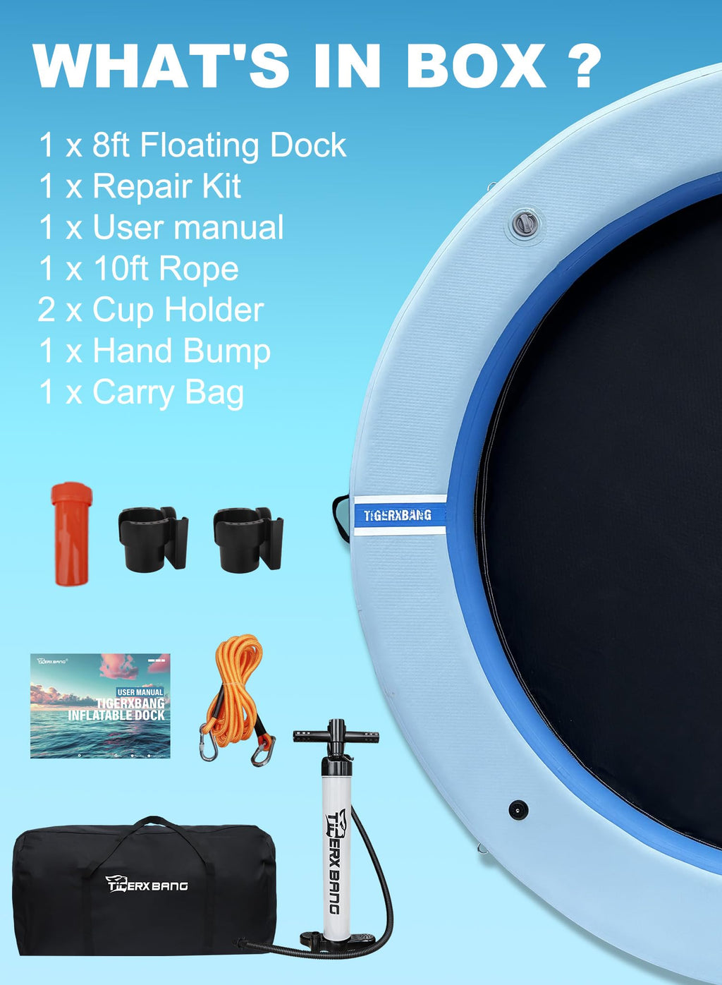 Inflatable Water Hammock with Cup Holder S99002