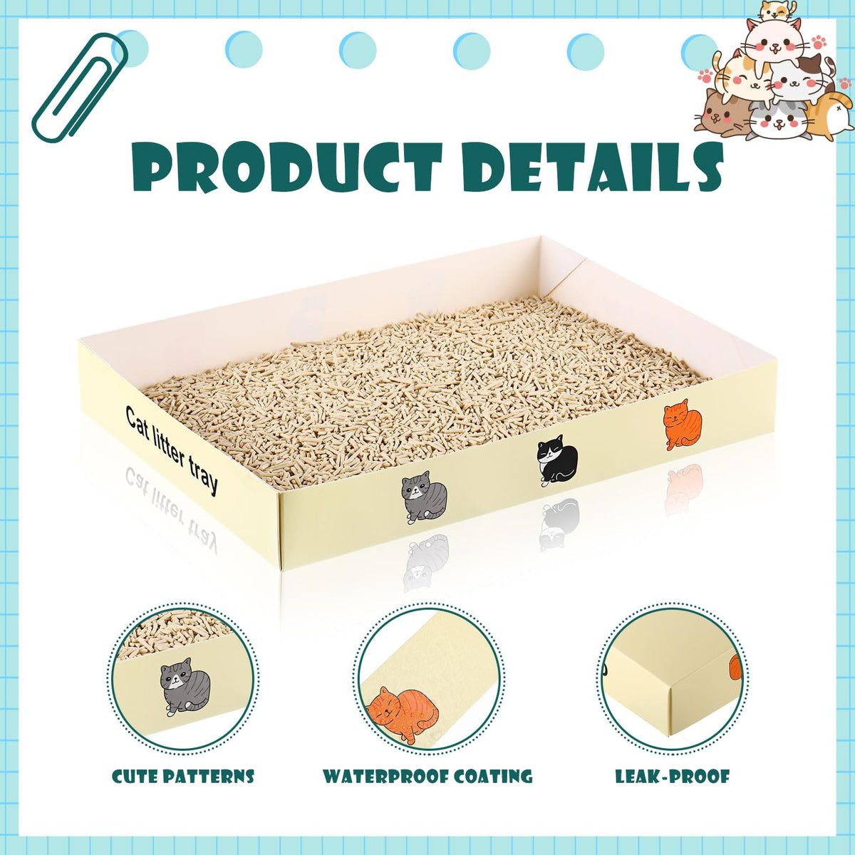 30 Pack Foldable Disposable Cat Litter Box F638899