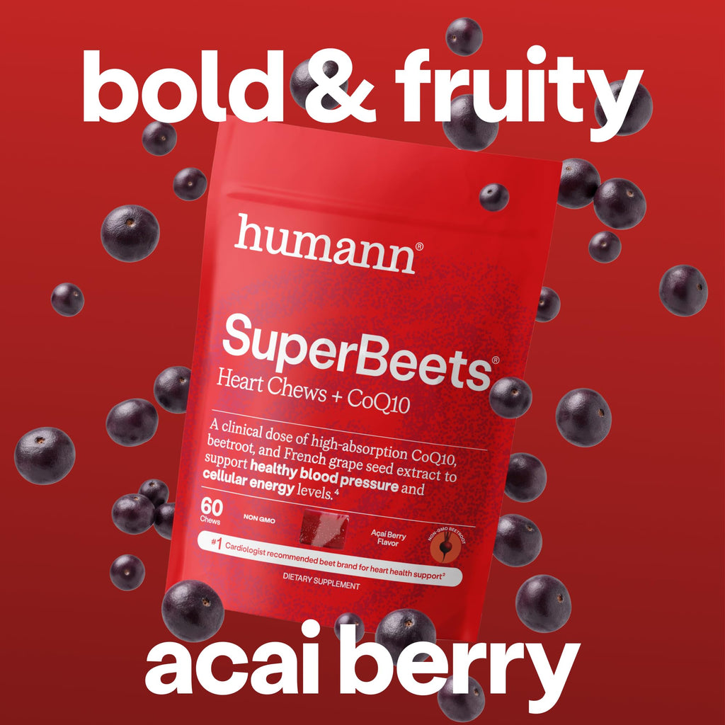 SuperBeets 5-in-1 Heart Chews 150mg CoQ10 60 Ct R5644