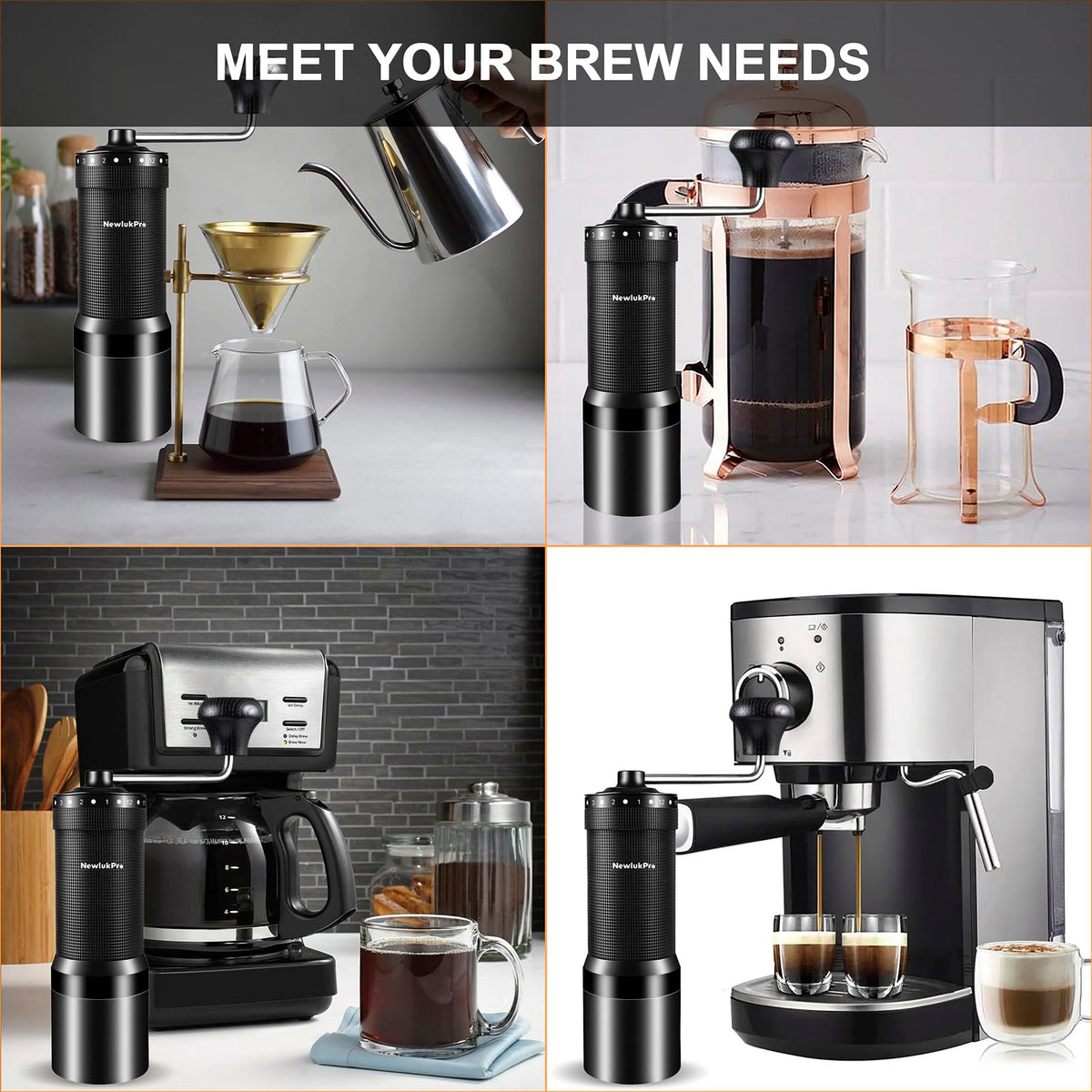 Manual Coffee Grinder, Titanium Conical Burr, 35g Capacity O4956