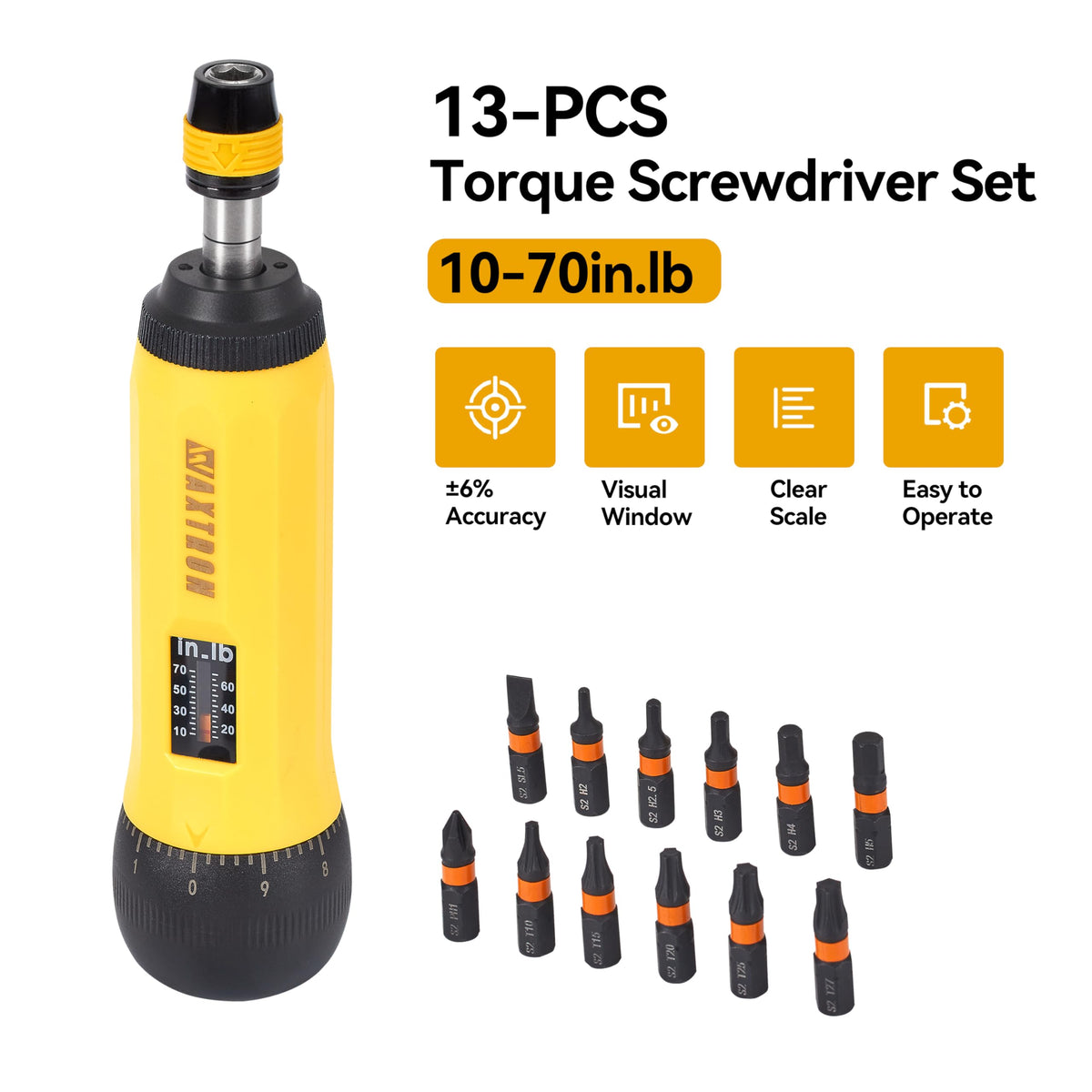 Torque Screwdriver Set 13-Piece 1/4" Drive M8356