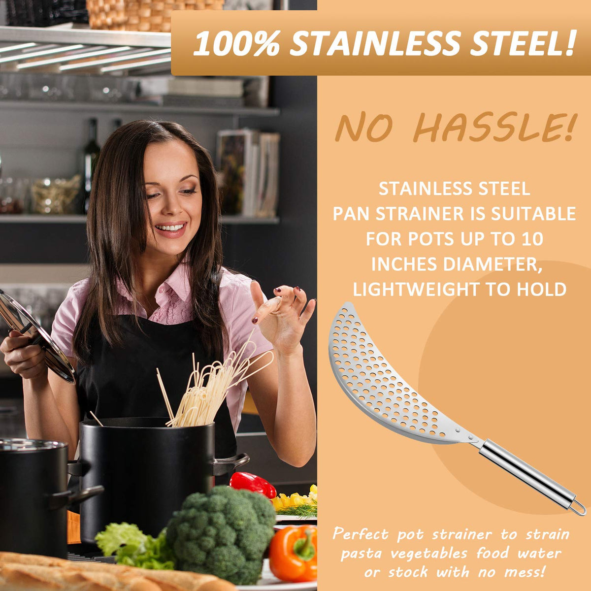 2 Pieces Pot Strainer with Handle V3978
