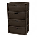 Brown 4-Drawer Plastic Storage Tower F323