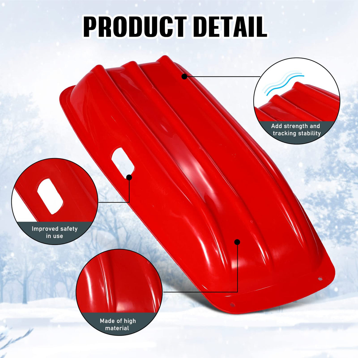 6 Pcs 35 in Plastic Snow Sled T1301