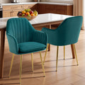 Velvet Accent Arm Chairs Set of 2 with Golden Legs C942254