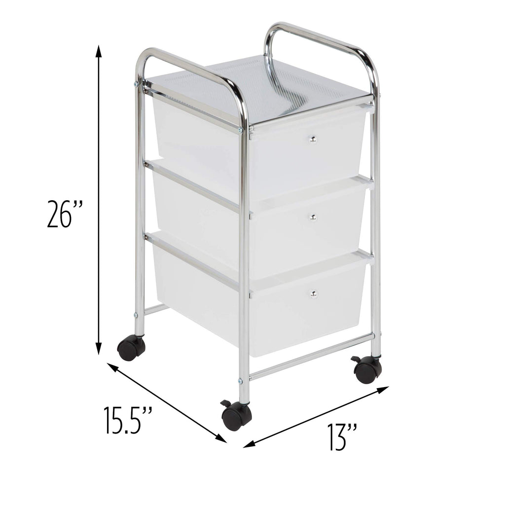 3 Drawer Plastic Storage Cart on Wheels U2540