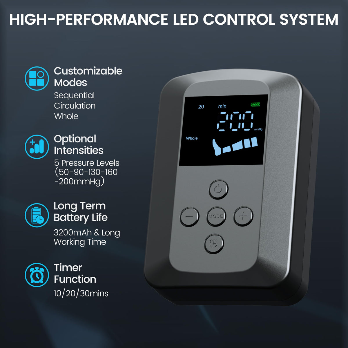 Cordless Leg Compression Massager with 5 Air Chambers Q83070