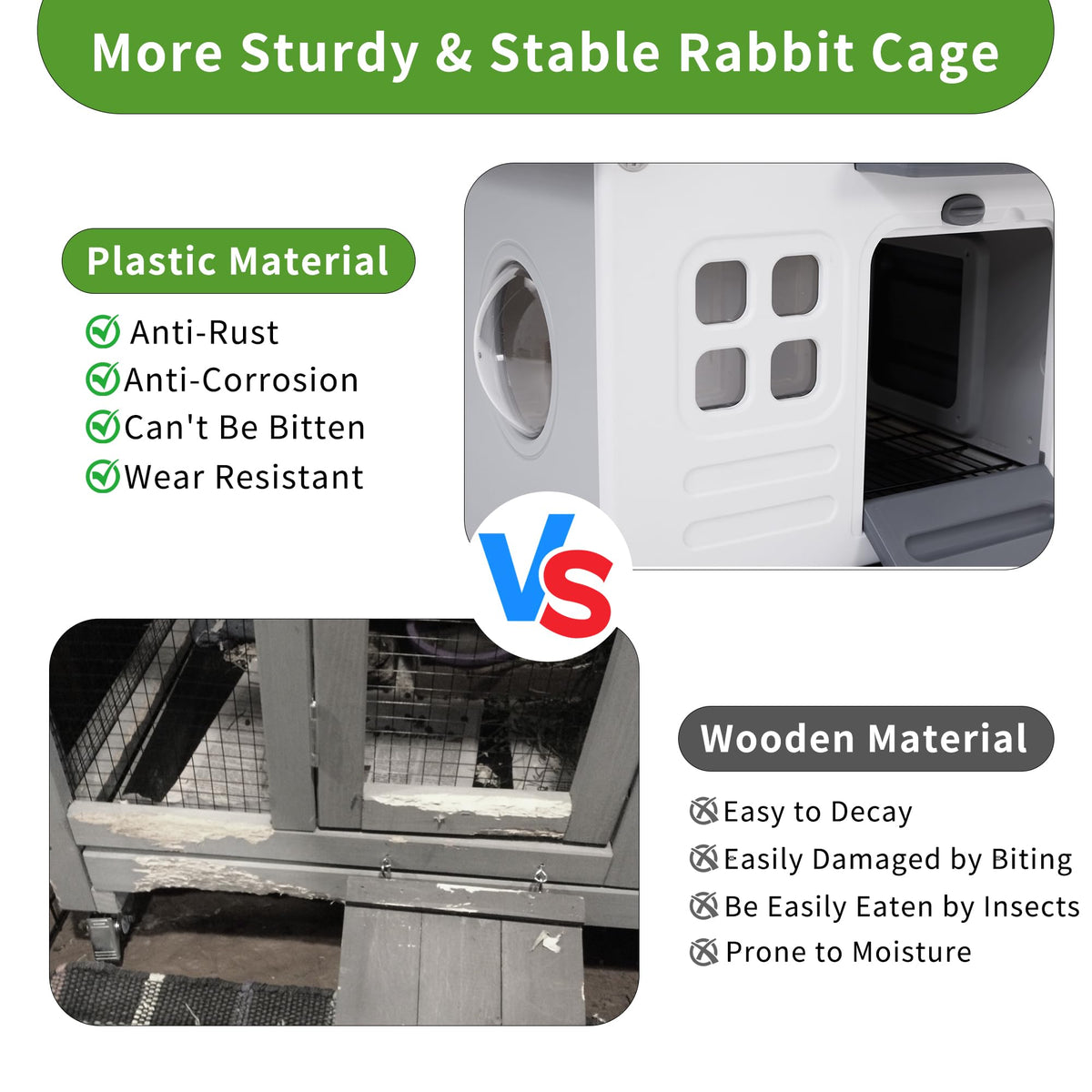 Plastic Rabbit Cage with Run M1933