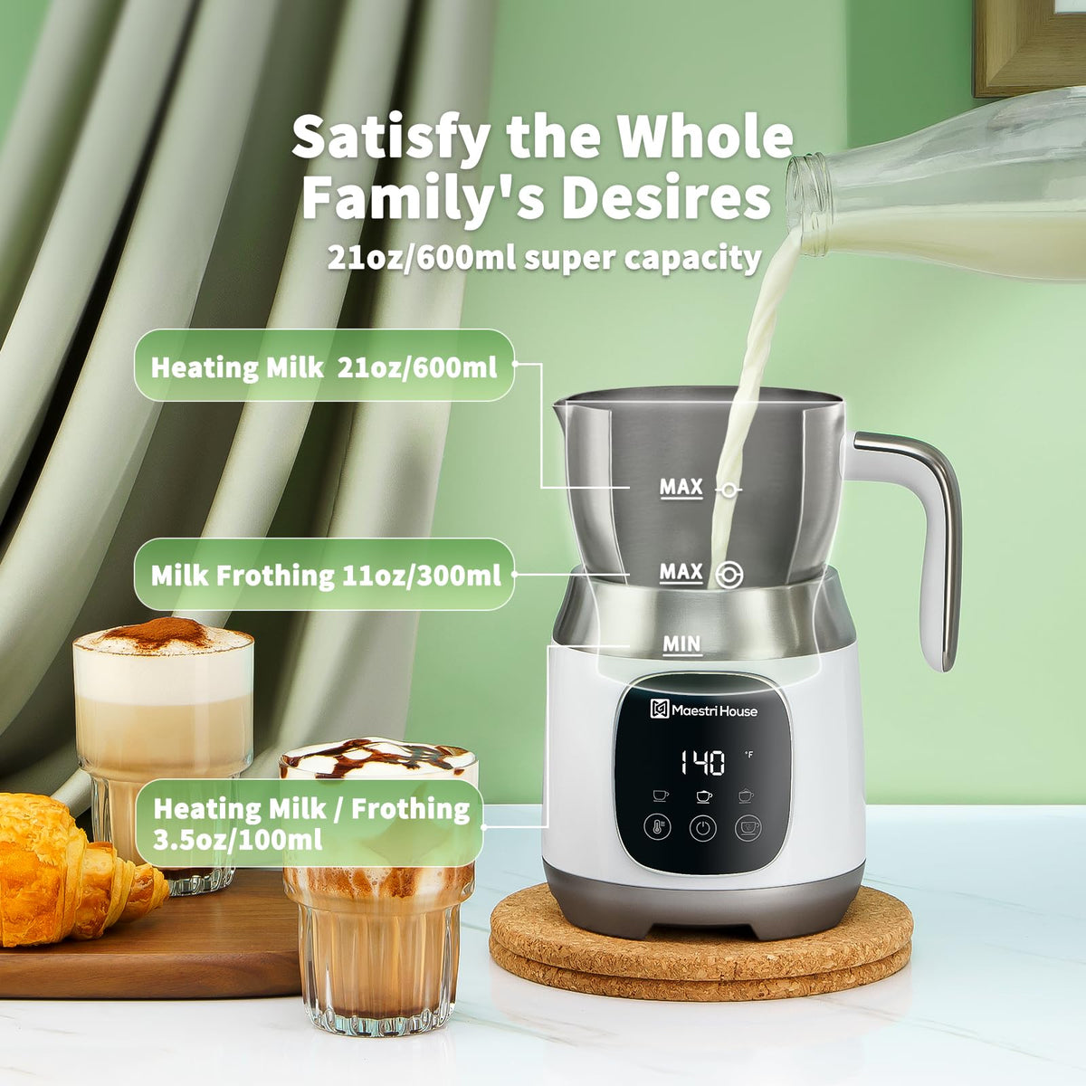 Milk Frother and Steamer 21oz/600mL C16485