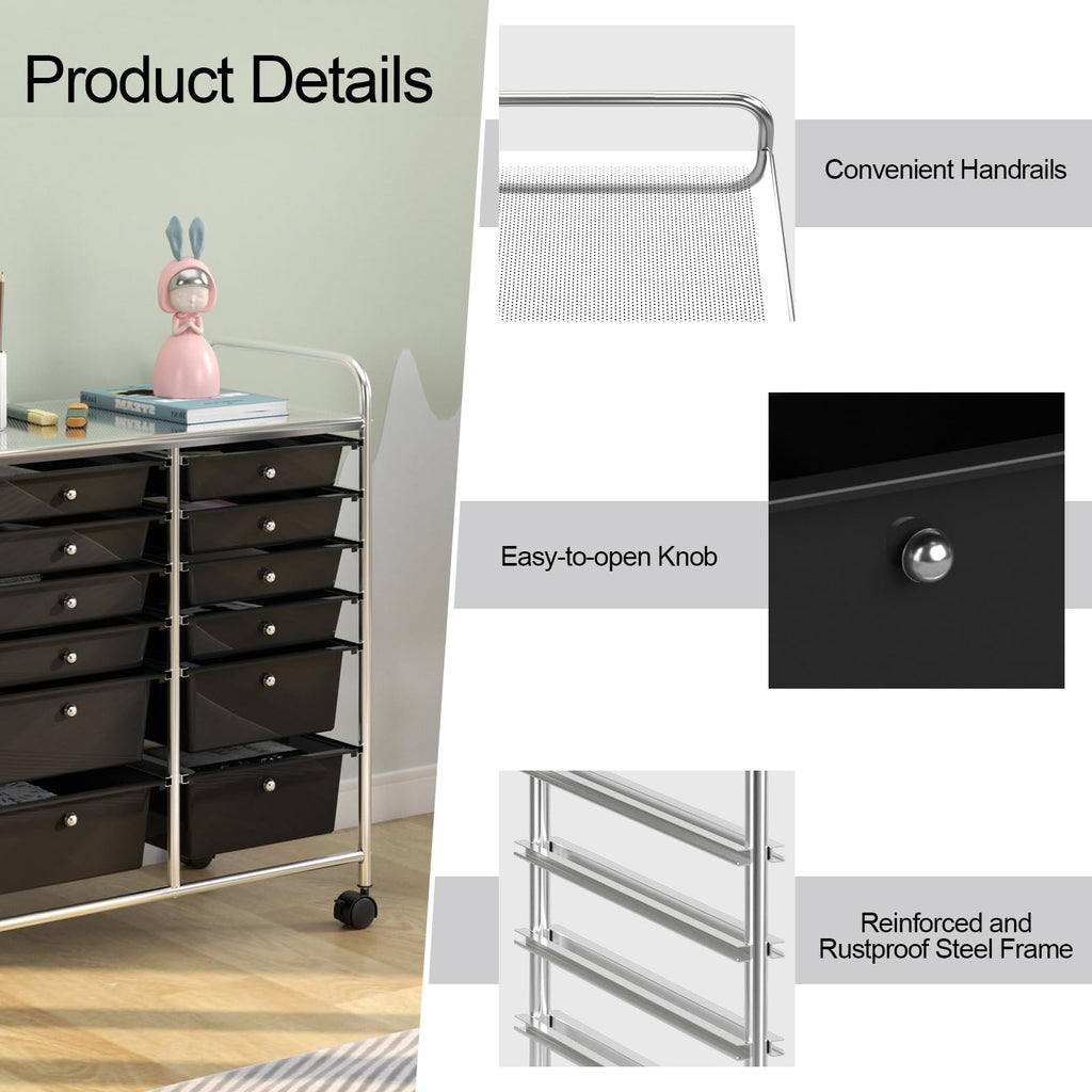 12 Drawer Rolling Storage Cart L241170