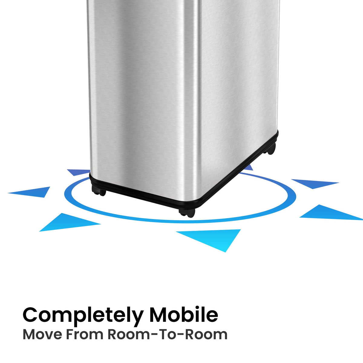 13 Gallon Sensor Kitchen Trash Can with Lid & Wheels C13368