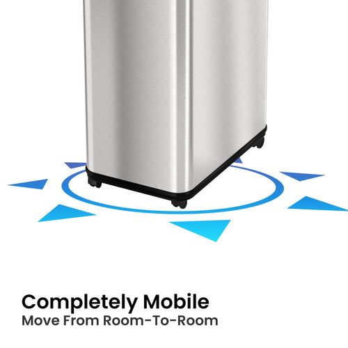 13 Gallon Sensor Kitchen Trash Can with Lid & Wheels C13368