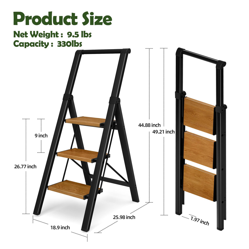 3 Step Aluminum Foldable Step Stool U885