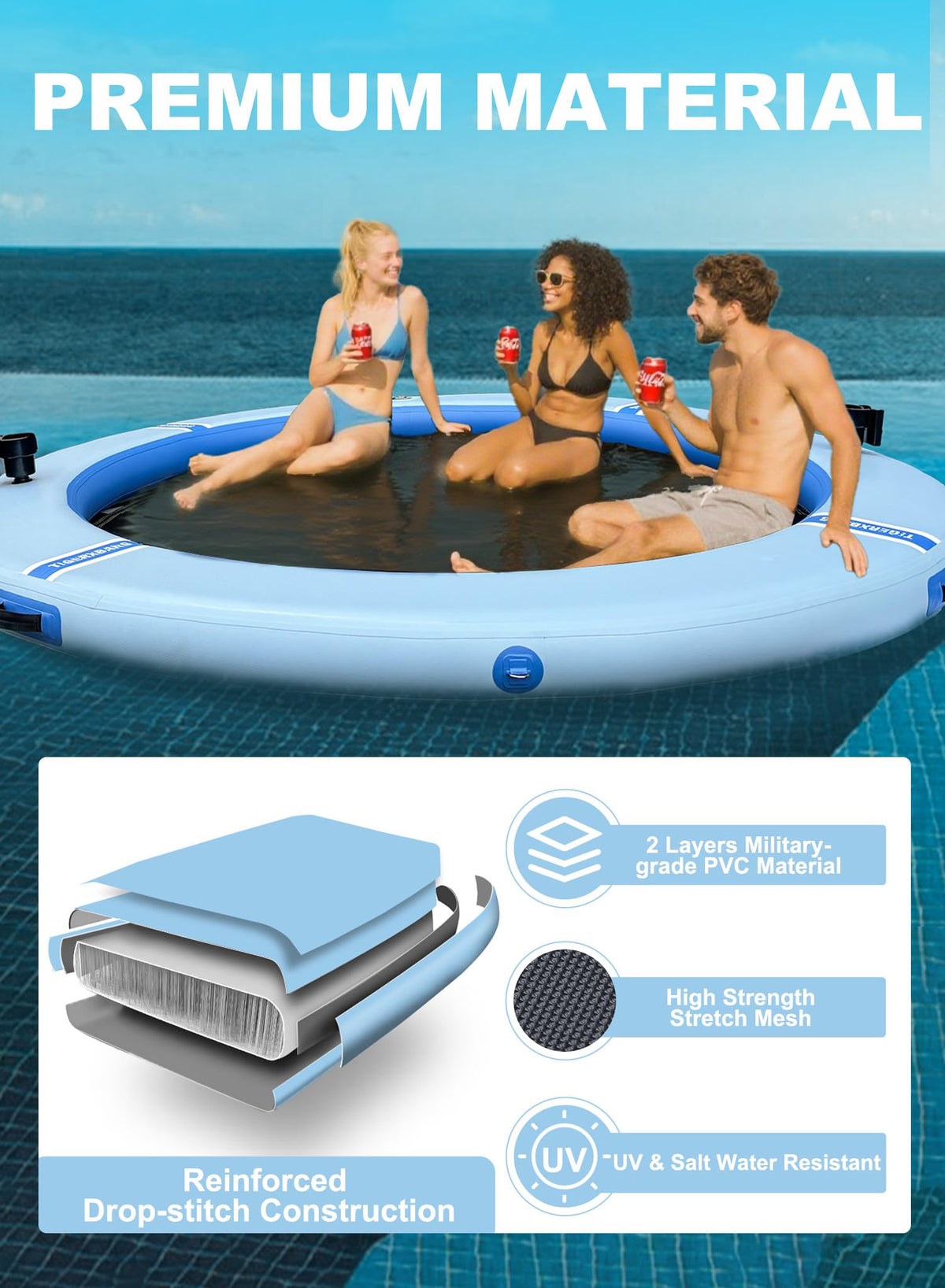 Inflatable Water Hammock with Cup Holder S99002