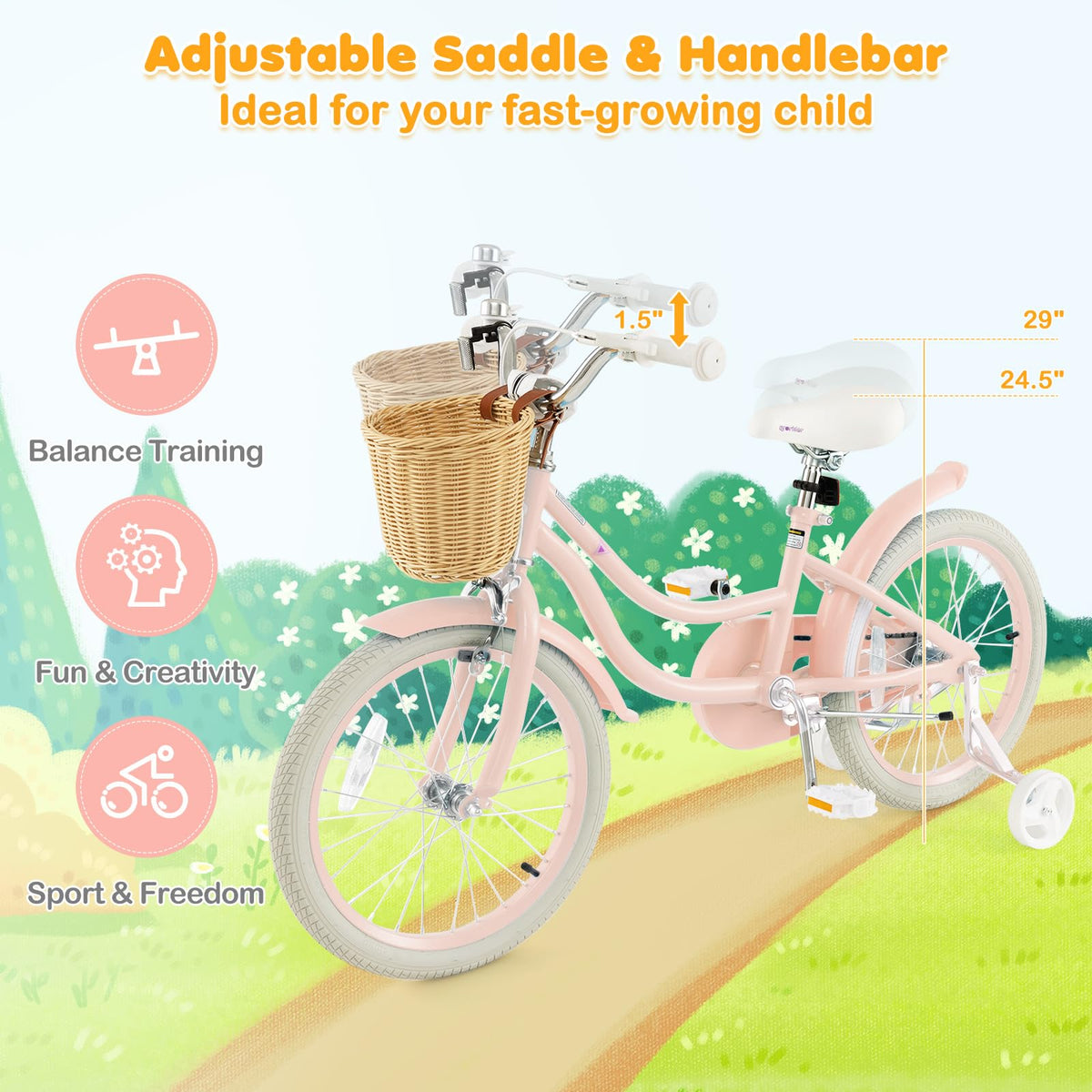 14 16 18 Inch Kids Bike with Training Wheels R19820