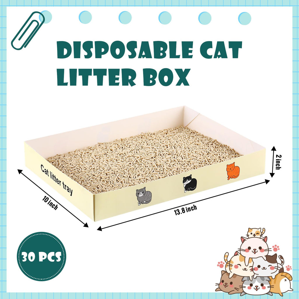 30 Pack Foldable Disposable Cat Litter Box F638899