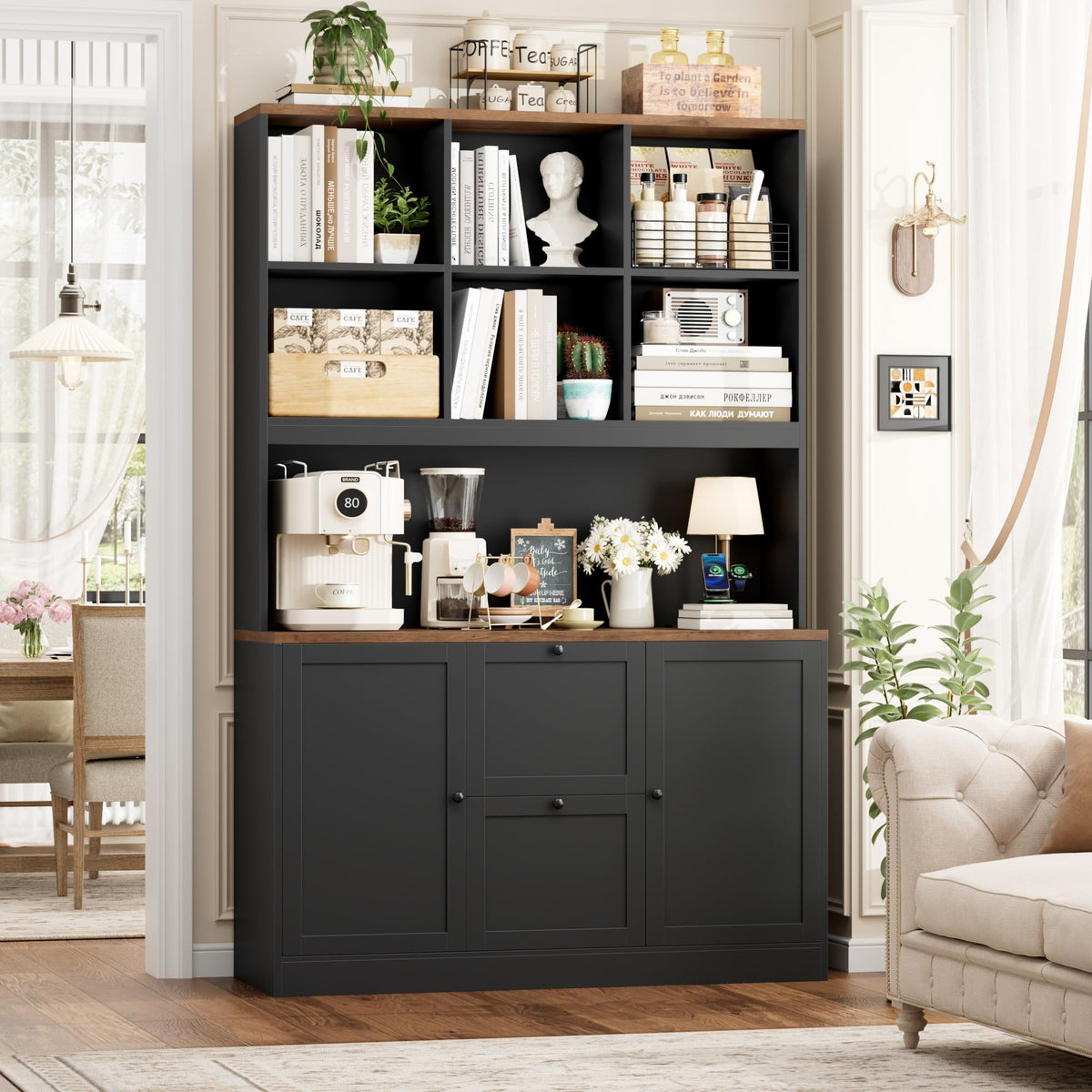72'' Tall File Bookcase with Power Outlet & 2 Filing Drawers V324