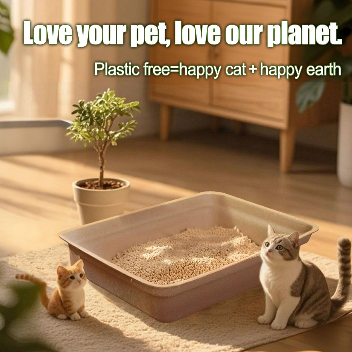 Disposable Litter Box for Cats Large 2/4/6/8-Pack 17.5X 13.5in Leak-Proof J31915