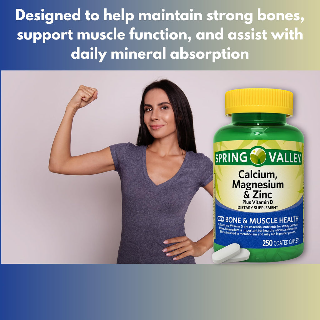 Calcium Magnesium Zinc with D3 Caplets 250ct Q645
